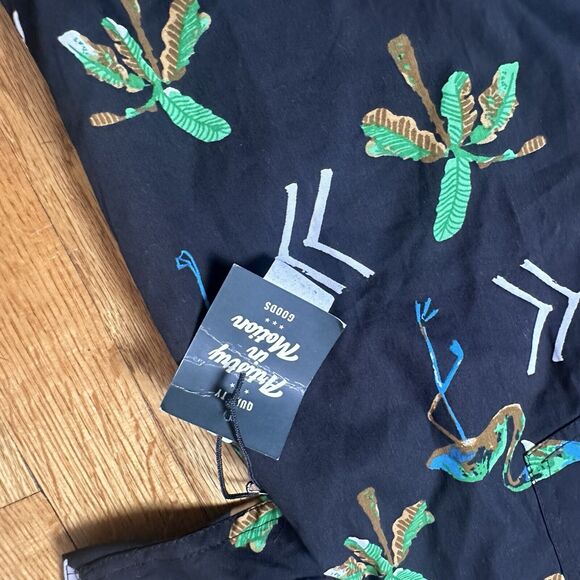 Artistry in Motion Shirt Mens L Button Down S/S Black Flamingo Slim Fit NWT - Picture 4 of 8